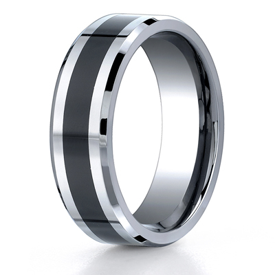 PROTECTOR Benchmark Raised Grooved Center Cobalt Chrome Wedding Band - 7mm