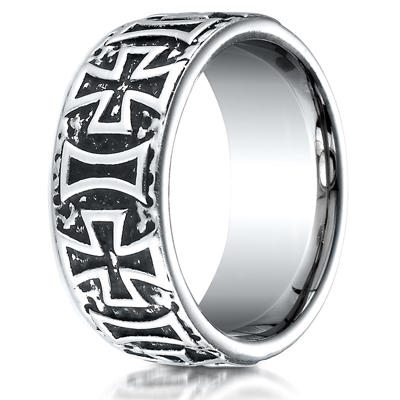 Cobaltchrome™ 9mm Comfort-Fit Maltese Cross Design Ring