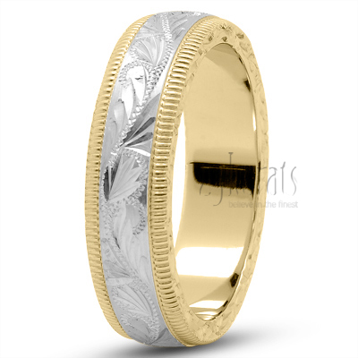 Floral Carved Wedding Band