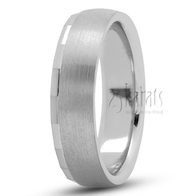 Angled Cut Edge Wedding Band - view 2