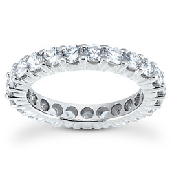 Classic Shared Prong Set Round Diamond Eternity Wedding Band (2.30 ct. tw) thumbnail 1