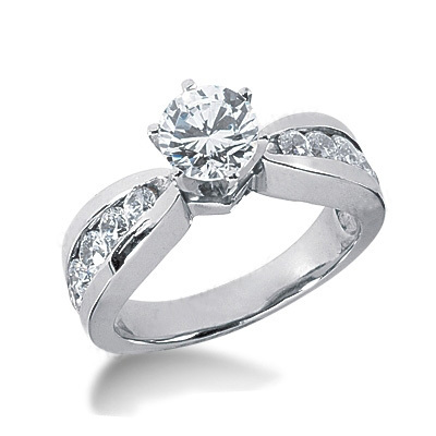 Channel Set Round Stone Engagement Ring (0.68ct)