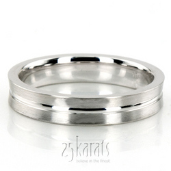 Concave Diamond Carved Wedding Band 