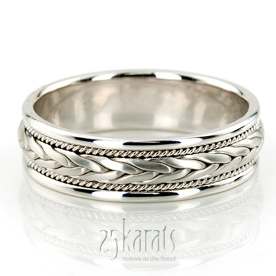 14K Gold Braided Elegant Hand Woven Wedding Band