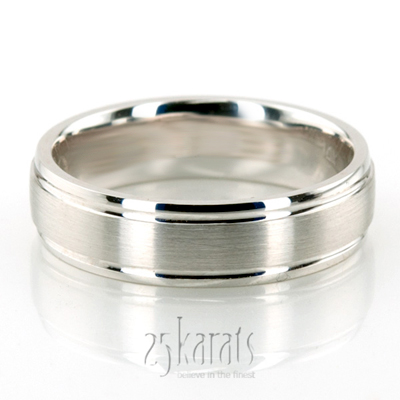 Traditional Satin Finish Diamond Carved Wedding Ring 