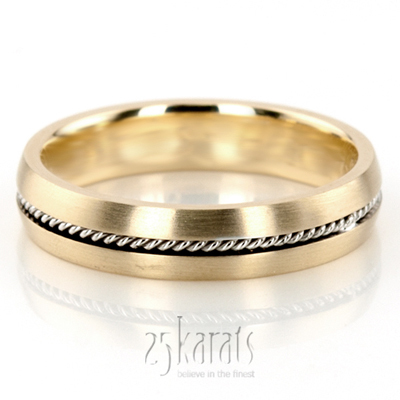 Braided Two-Color Handcrafted Wedding Band 