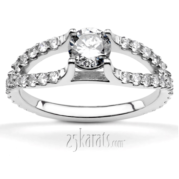 Split Shank Shared Prong Four Prong Diamond Engagement Ring (0.54 ct. tw.)