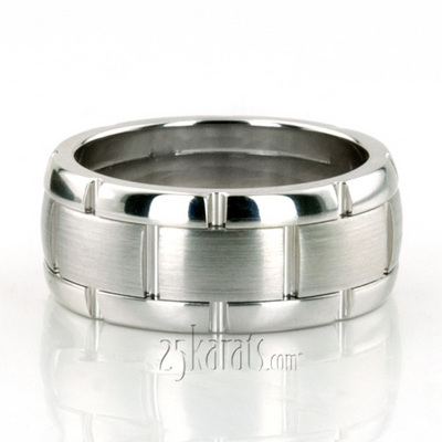 Exquisite Rolex Style Diamond Cut Wedding Ring 