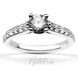 Classic Cathedral  Bead Setting Engagement ring 