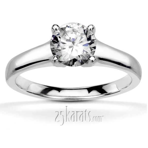 14K white gold 4 Prong Set Diamond Engagement Ring (0.50ct) - main view