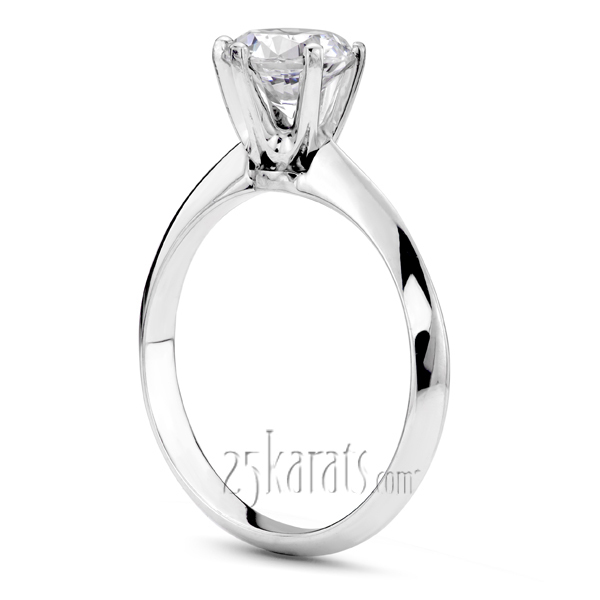 14K white gold Designer Knife Edge Solitaire Engagement Ring - alternate view 2