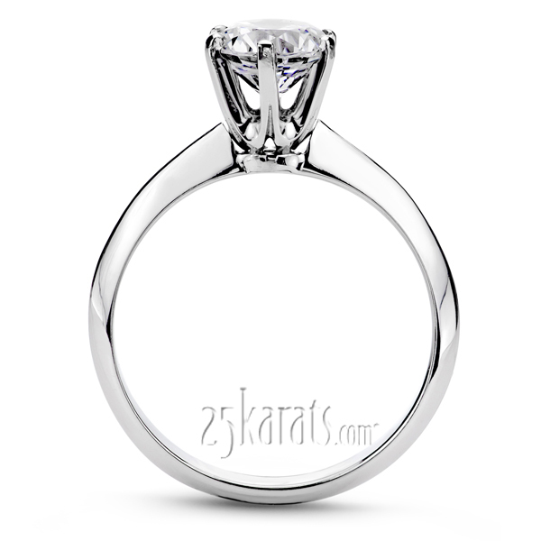 14K white gold Designer Knife Edge Solitaire Engagement Ring - alternate view 3
