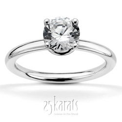 Designer 4 Prong Solitaire Engagement Ring | 25karats