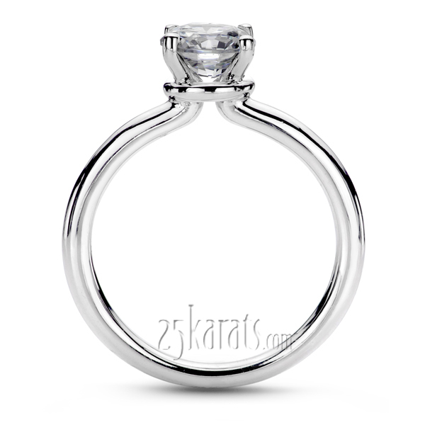 14K white gold Designer 4 Prong Solitaire Engagement Ring - alternate view 2