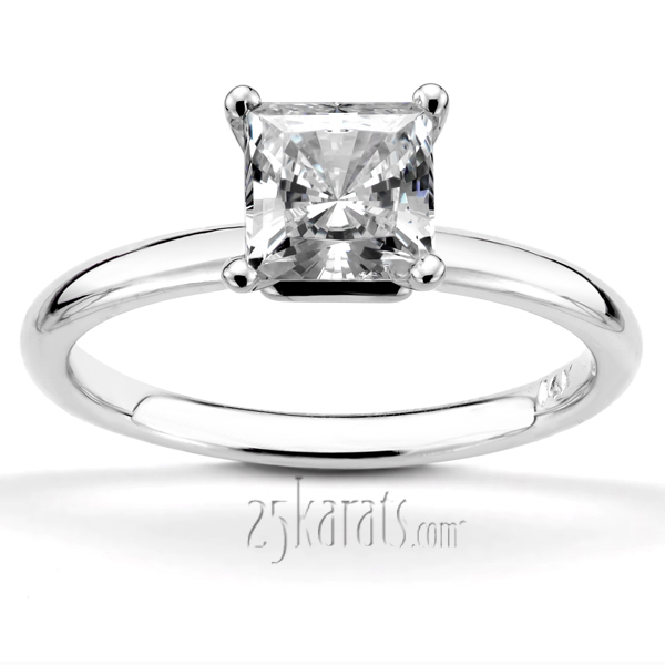 Princess Center Designer 4 Prong Solitaire Engagement Ring
