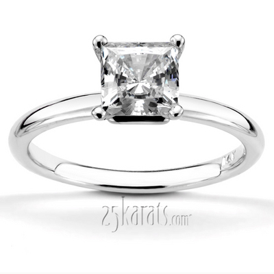 Princess Center Designer 4 Prong Solitaire Engagement Ring