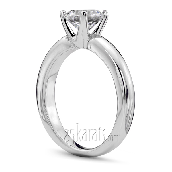 14K white gold Four Prong Set Solitaire Diamond Bridal Ring 1 - alternate view 2