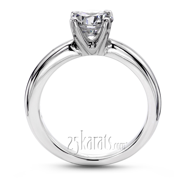 14K white gold Four Prong Set Solitaire Diamond Bridal Ring 1 - alternate view 3