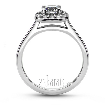 Halo Style Bead Set Diamond Engagement ring thumbnail 2