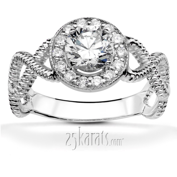 Fancy Wire Infinity Shank halo Engagement Ring (0.15 - 0.22 ct. tw.)