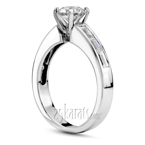 14K white gold Straight Baguette Diamond Bridal Ring (0.36 ct. tw.) - main view