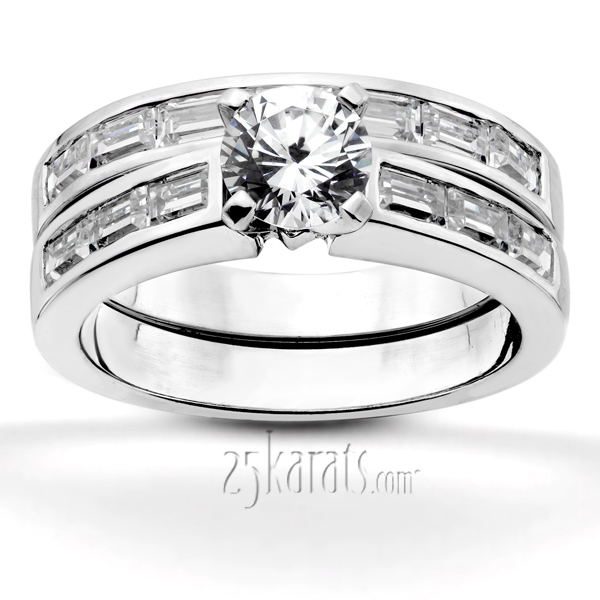 14K white gold Baguette Cut Channel Set Diamond Wedding Ring (1/3 ct. tw.) - alternate view 4
