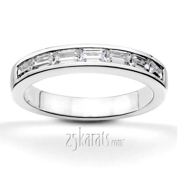 0.49 ct. Baguette Cut Channel Set Diamond Wedding Ring