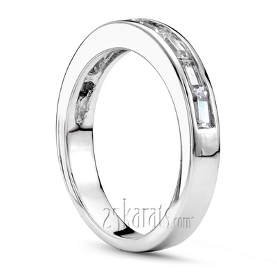 0.49 ct. Baguette Cut Channel Set Diamond Wedding Ring thumbnail 2