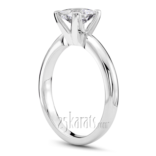 14K white gold V Tip Four Prong Solitaire Engagement Ring 1 - alternate view 2