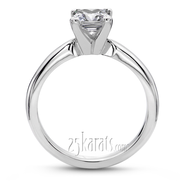 14K white gold V Tip Four Prong Solitaire Engagement Ring 1 - alternate view 3