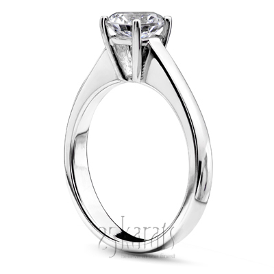 18K white gold Classic Basket Setting Solitaire Engagement Ring - alternate view 2