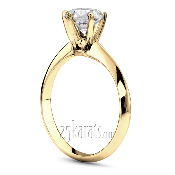 14K white gold Designer Knife Edge Solitaire Engagement Ring - alternate view 4