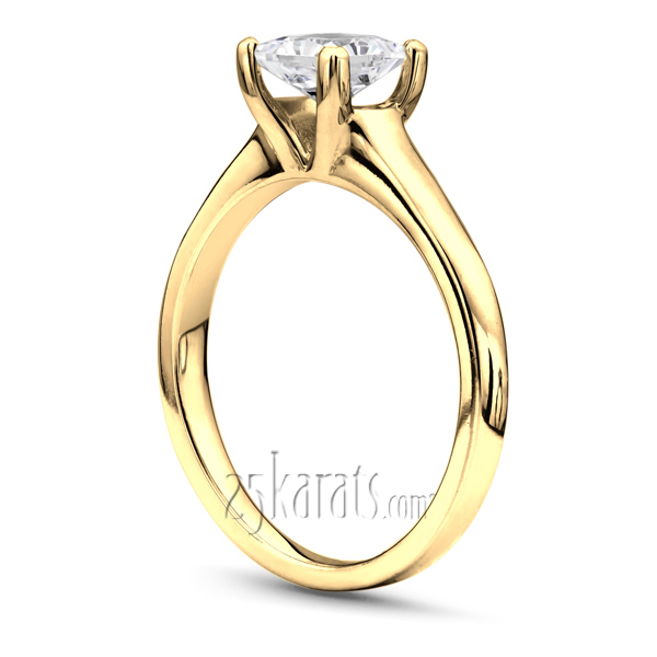 18K white gold V Tip Prong Square Center Solitaire Engagement Ring - alternate view 4