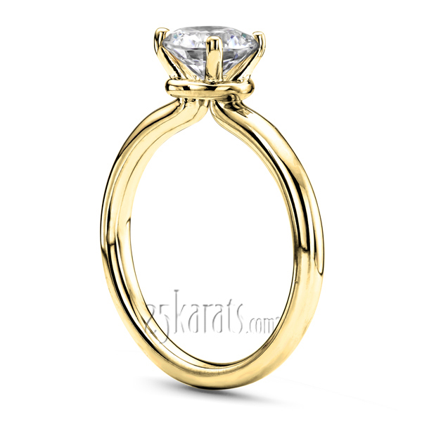14K white gold Designer 4 Prong Solitaire Engagement Ring - alternate view 3