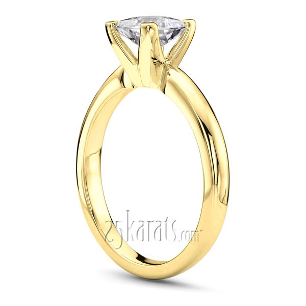 14K white gold V Tip Four Prong Solitaire Engagement Ring 1 - alternate view 5