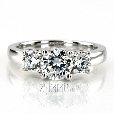 Round Cut Prong Set w/Airline Diamond Engagement Ring (1.00 ct. tw.) thumbnail 1