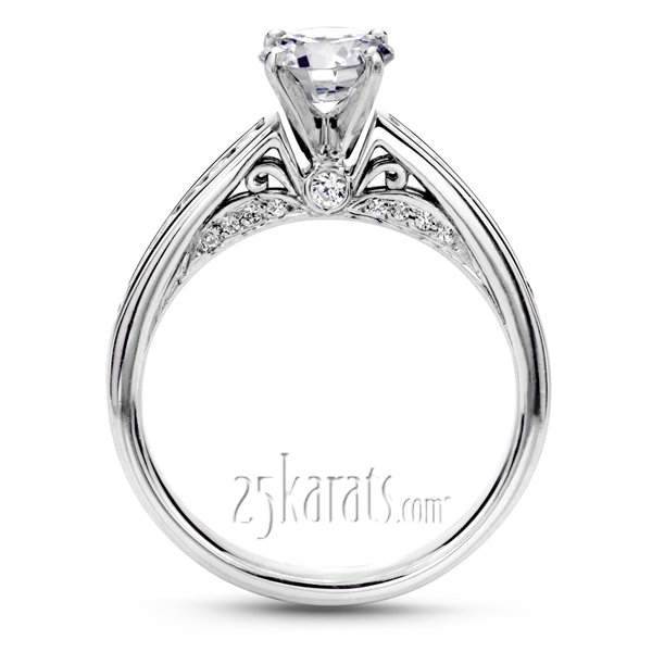14K white gold Cathedral Channel Set Diamond Engagement Ring (1/3 ct. tw.) - alternate view 2