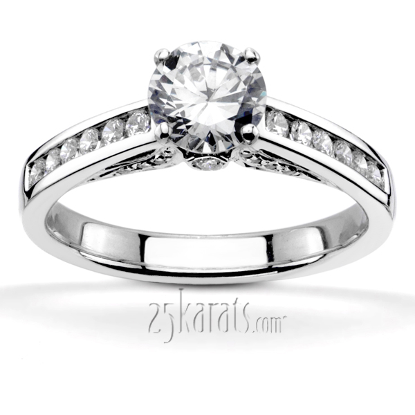 Cathedral Channel Set Diamond Engagement ring (1/3 ct. t.w.)