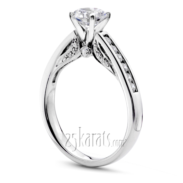 14K white gold Cathedral Channel Set Diamond Engagement Ring (1/3 ct. tw.) 1 - alternate view 2