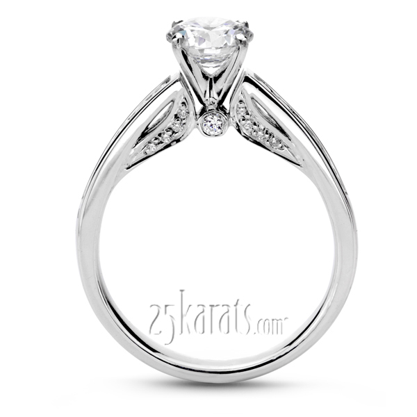 14K white gold Cathedral Channel Set Diamond Engagement Ring (1/3 ct. tw.) 1 - alternate view 3