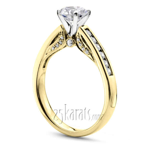 14K white gold Cathedral Channel Set Diamond Engagement Ring (1/3 ct. tw.) 1 - alternate view 4