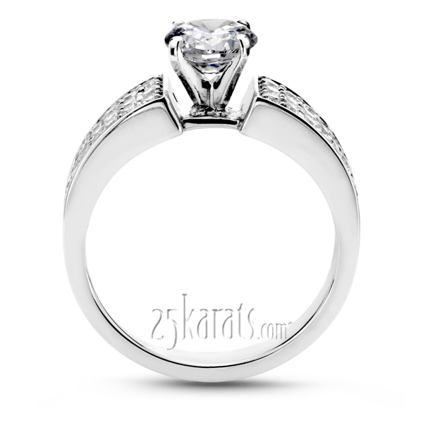 14K white gold Classic Pave Set Diamond Engagement Ring (1/2 ct. tw.) - alternate view 3