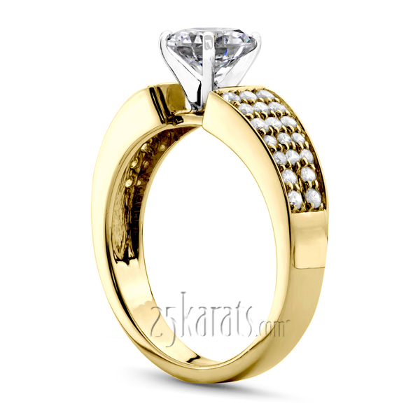 14K white gold Classic Pave Set Diamond Engagement Ring (1/2 ct. tw.) - alternate view 4