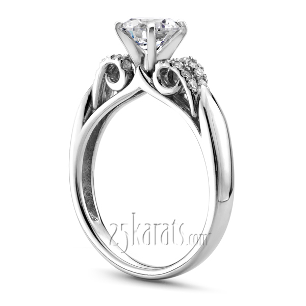14K white gold Contemporary Designer Diamond Engagement Ring (0.22ct. tw.) - alternate view 2