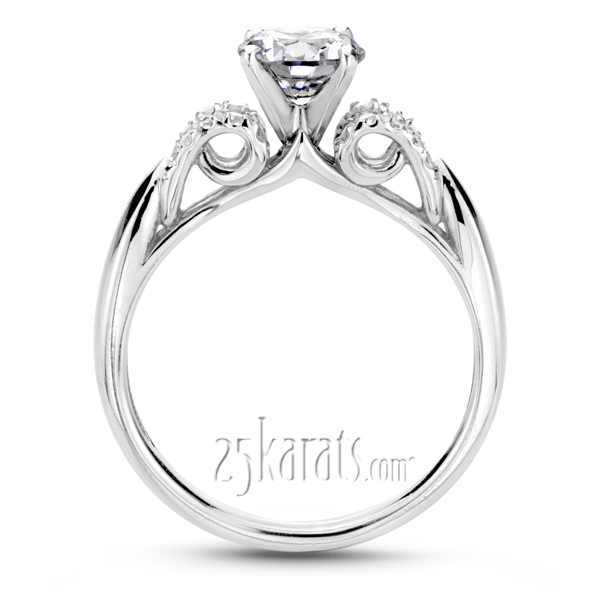 14K white gold Contemporary Designer Diamond Engagement Ring (0.22ct. tw.) - alternate view 3