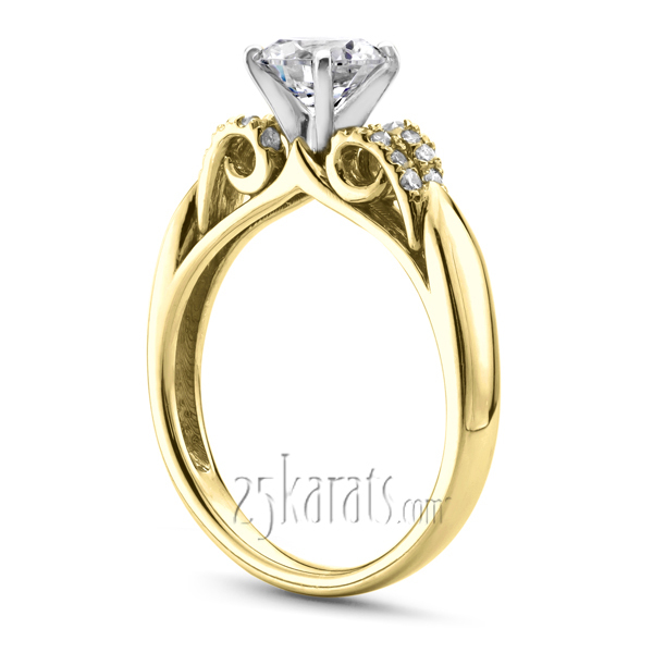 14K white gold Contemporary Designer Diamond Engagement Ring (0.22ct. tw.) - alternate view 4