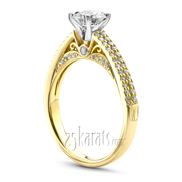 18K white gold Split Shank With Scroll Work Diamond Engagement Ring (1/3 ct. tw.) - alternate view 4