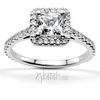 Princess Cut Diamond Halo Bridal Ring (0.62 t.c.w.)
