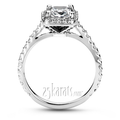 Princess Cut Diamond Halo Bridal Ring (0.62 t.c.w.) thumbnail 3