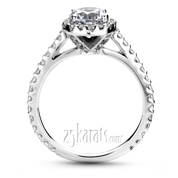 14K white gold Halo Diamond Engagement Ring (0.51 t.c.w.) - alternate view 3